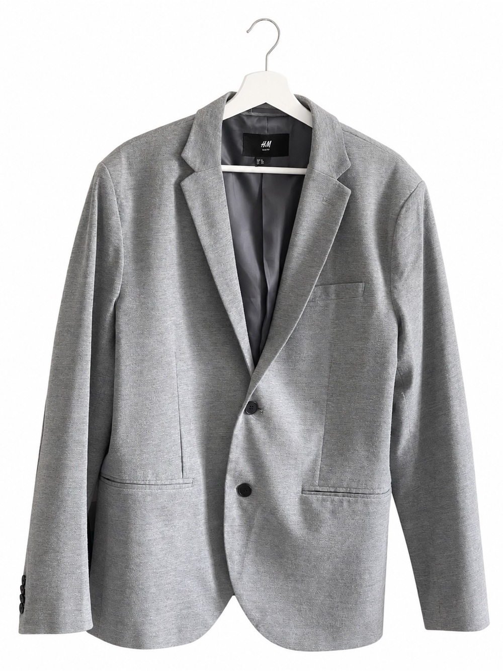 Slim Fit Jacket in Light Gray and Black